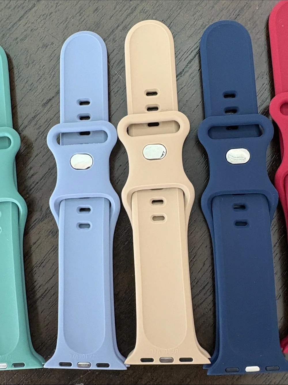 Silicone Watch Band Bundle in Teal, Red, Lavender, Pink, Gray